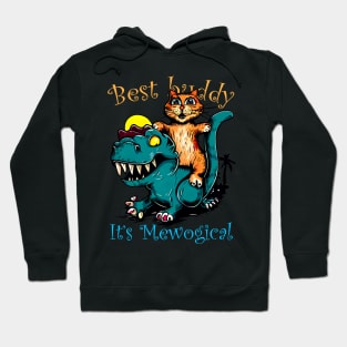 T Rex Dinosaur Riding Cat Hoodie